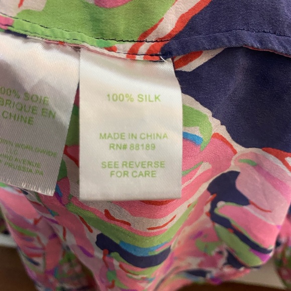 Lilly Pulitzer Elsa Silk Blouse Top Small - Picture 6 of 7